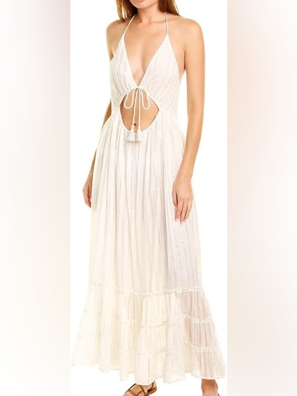 PQ Swim Ivory Cutout Halter Maxi Skirt